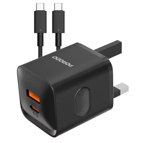 Porodo PD20 Power Delivery Wall Charger Type-C to Type-C with Cable